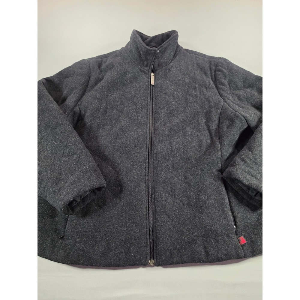 Woolrich Womens Onyx Heather Wool Full Zip Quilted Jacket XL 22707